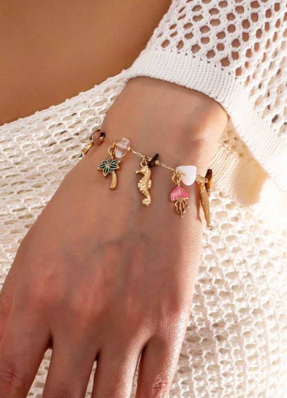 handmade boho ocean charm bracelet