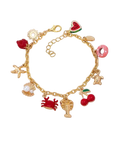 red enamel cherry crab bracelet