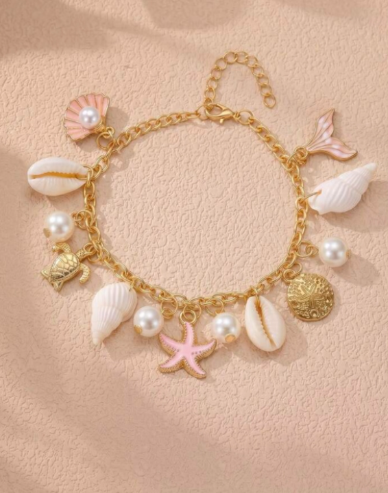 pink summer ocean bracelet