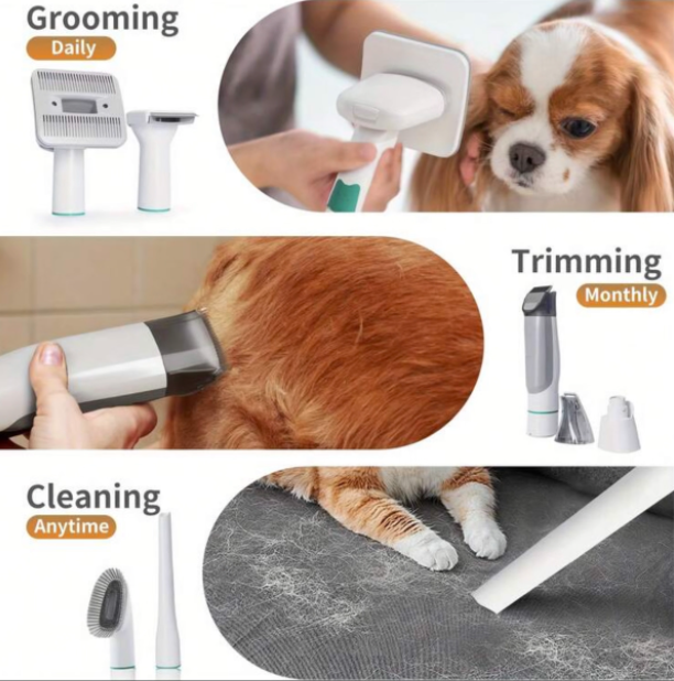 7 in 1 pet grooming vacuum set