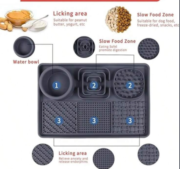 licking mat for pets with slow feeder